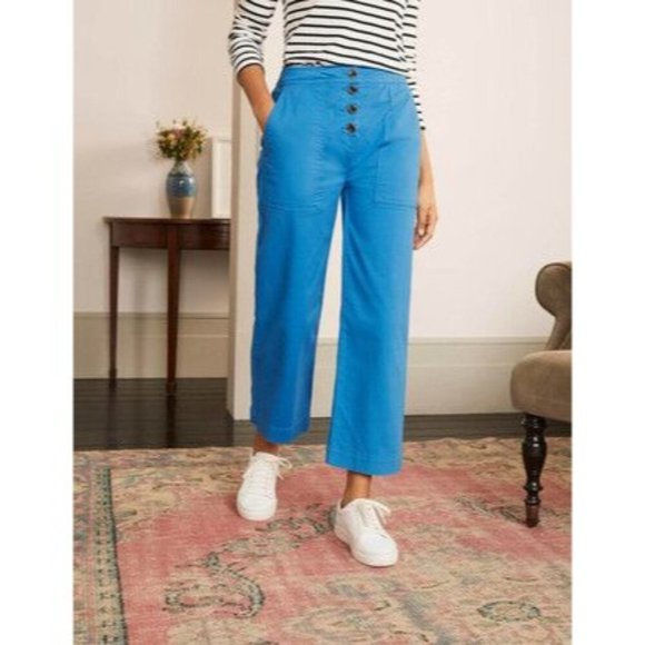 Boden Beaufort Button Fly Pants in Bold Blue Womens 14R - Picture 1 of 13